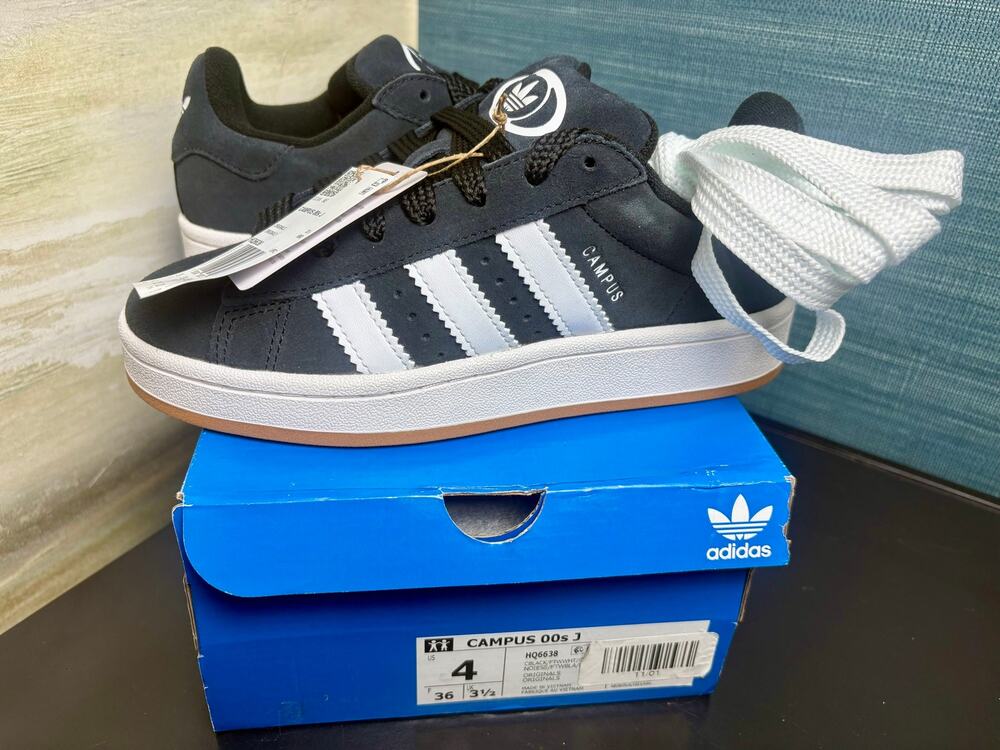NWT - Adidas Campus 00s J - Size 4Y - Black/White